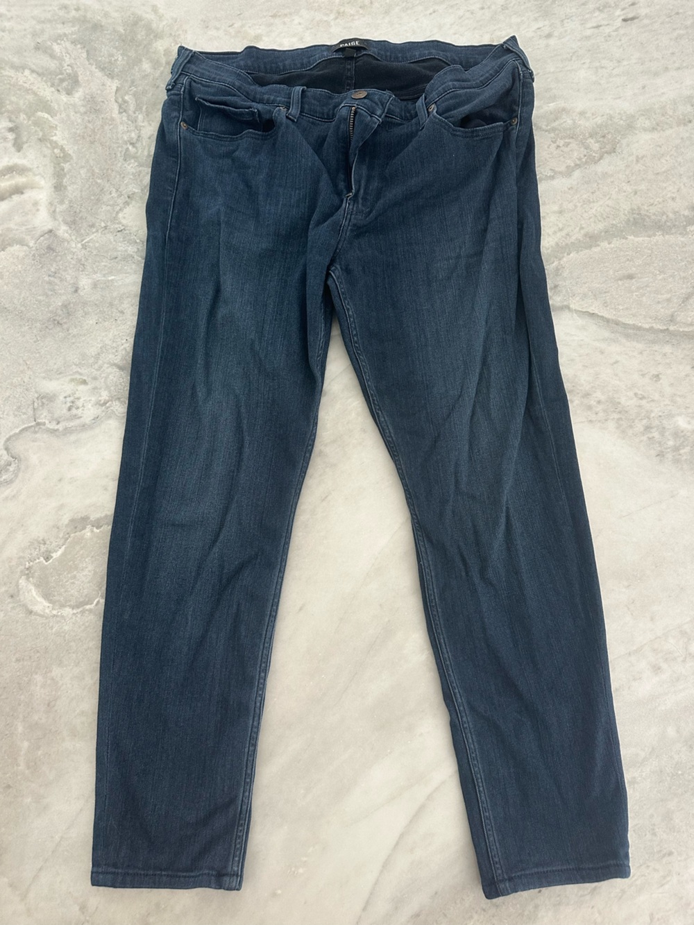 PAIGE Straight Leg Jeans in Dark Indigo